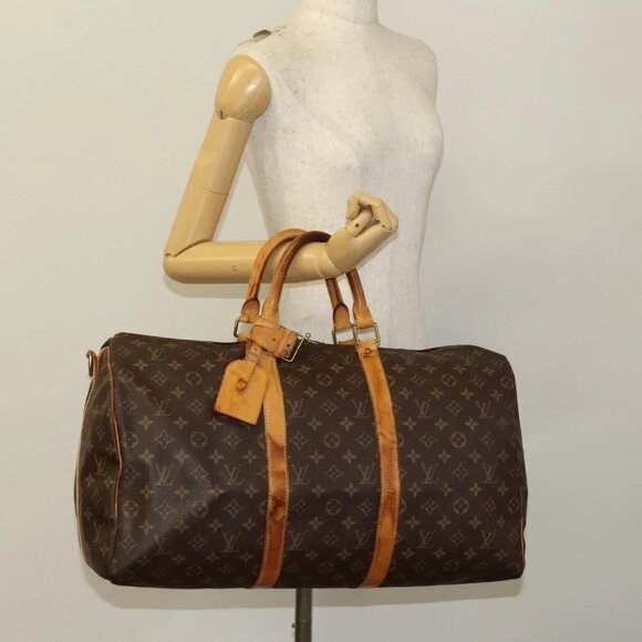 LOUIS VUITTON Monogram Keepall Bandouliere 50 Boston Bag - Picture 1 of 16